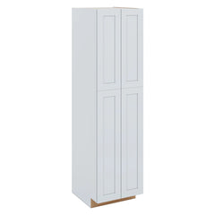 J&K White Shaker S8 Pantry w/Roll-Out Trays 24" W x 90" H x 27" D
