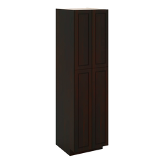 J&K Espresso K8 Pantry w/Roll-Out Trays 24" W x 90" H x 27" D