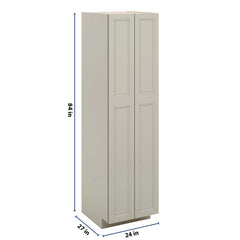 J&K Pebble B6 Pantry w/Roll-Out Trays 24" W x 90" H x 27" D