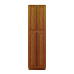 J&K Mocha Glazed K10 Pantry w/Roll-Out Trays 24" W x 90" H x 27" D
