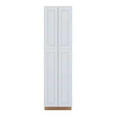 J&K White Shaker S8 Pantry w/Roll-Out Trays 24" W x 90" H x 27" D