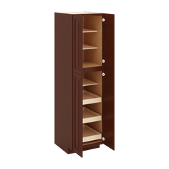 J&K Mahogany J5 Pantry w/Roll-Out Trays 24" W x 90" H x 27" D