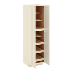 J&K Pearl Glazed H9 Pantry w/Roll-Out Trays 24" W x 90" H x 27" D