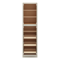 J&K Pebble B6 Pantry w/Roll-Out Trays 24" W x 90" H x 27" D