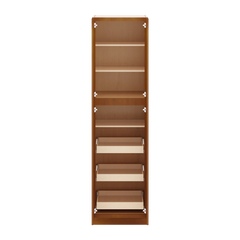 J&K Mocha Glazed K10 Pantry w/Roll-Out Trays 24" W x 90" H x 27" D