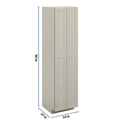 J&K Pebble B6 Pantry w/Roll-Out Trays 24" W x 96" H x 27" D