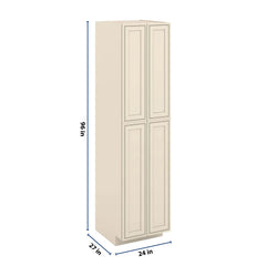 J&K Pearl Glazed H9 Pantry w/Roll-Out Trays 24" W x 96" H x 27" D