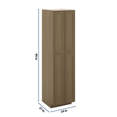 J&K Hazel H8 Pantry w/Roll-Out Trays 24" W x 96" H x 27" D