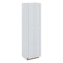 J&K White Shaker S8 Pantry w/Roll-Out Trays 24" W x 96" H x 27" D
