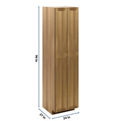 J&K Butterscotch B8 Pantry w/Roll-Out Trays 24" W x 96" H x 27" D