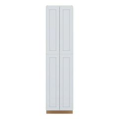 J&K White Shaker S8 Pantry w/Roll-Out Trays 24" W x 96" H x 27" D