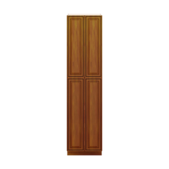 J&K Mocha Glazed K10 Pantry w/Roll-Out Trays 24" W x 96" H x 27" D