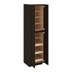 J&K Espresso K8 Pantry w/Roll-Out Trays 24" W x 96" H x 27" D