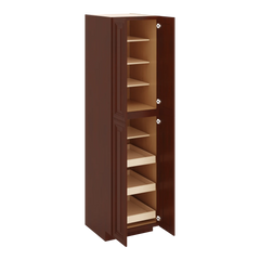 J&K Mahogany J5 Pantry w/Roll-Out Trays 24" W x 96" H x 27" D