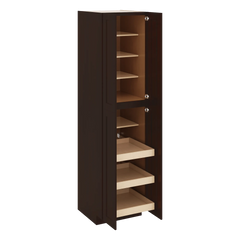 J&K Java Coffee S1 Pantry w/Roll-Out Trays 24" W x 96" H x 27" D