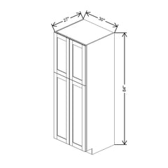 J&K Hazel H8 Pantry w/Roll-Out Trays 30" W x 84" H x 27" D