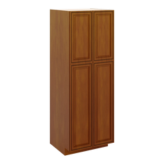 J&K Mocha Glazed K10 Pantry w/Roll-Out Trays 30" W x 84" H x 27" D