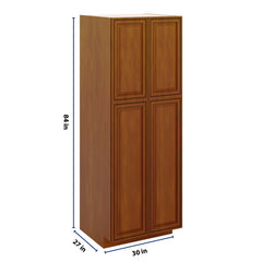 J&K Mocha Glazed K10 Pantry w/Roll-Out Trays 30" W x 84" H x 27" D