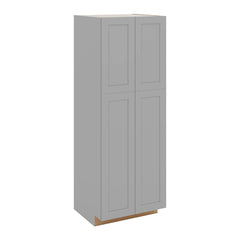 J&K Castle Grey S5 Pantry w/Roll-Out Trays 30" W x 84" H x 27" D