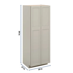 J&K Pebble B6 Pantry w/Roll-Out Trays 30" W x 84" H x 27" D