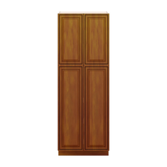 J&K Mocha Glazed K10 Pantry w/Roll-Out Trays 30" W x 84" H x 27" D