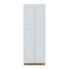 J&K White Shaker S8 Pantry w/Roll-Out Trays 30" W x 84" H x 27" D