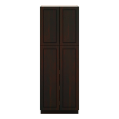 J&K Espresso K8 Pantry w/Roll-Out Trays 30" W x 84" H x 27" D
