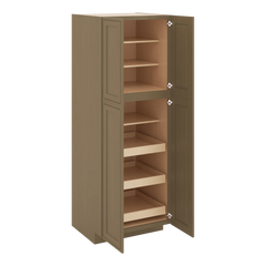J&K Hazel H8 Pantry w/Roll-Out Trays 30" W x 84" H x 27" D