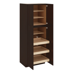 J&K Java Coffee S1 Pantry w/Roll-Out Trays 30" W x 84" H x 27" D
