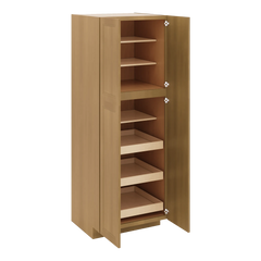 J&K Butterscotch B8 Pantry w/Roll-Out Trays 30" W x 84" H x 27" D