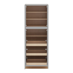 J&K Castle Grey S5 Pantry w/Roll-Out Trays 30" W x 84" H x 27" D