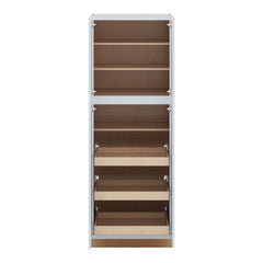 J&K White Shaker S8 Pantry w/Roll-Out Trays 30" W x 84" H x 27" D