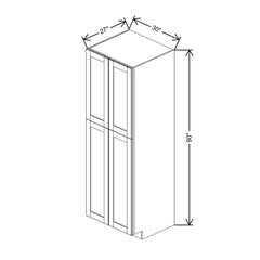 J&K Almond S2 Pantry w/Roll-Out Trays 30" W x 90" H x 27" D