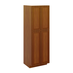 J&K Mocha Glazed K10 Pantry w/Roll-Out Trays 30" W x 90" H x 27" D