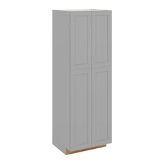 J&K Castle Grey S5 Pantry w/Roll-Out Trays 30" W x 90" H x 27" D