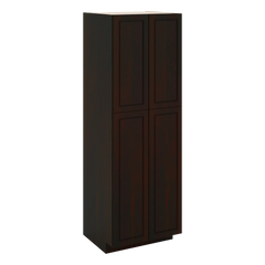 J&K Espresso K8 Pantry w/Roll-Out Trays 30" W x 90" H x 27" D