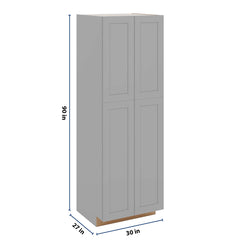 J&K Castle Grey S5 Pantry w/Roll-Out Trays 30" W x 90" H x 27" D