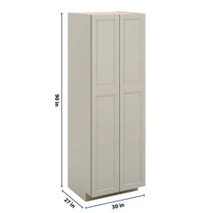 J&K Pebble B6 Pantry w/Roll-Out Trays 30" W x 90" H x 27" D