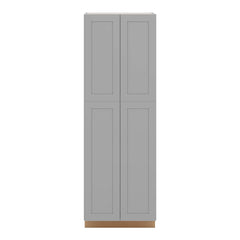 J&K Castle Grey S5 Pantry w/Roll-Out Trays 30" W x 90" H x 27" D