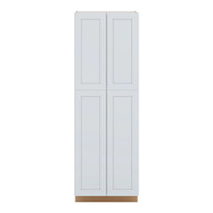 J&K White Shaker S8 Pantry w/Roll-Out Trays 30" W x 90" H x 27" D