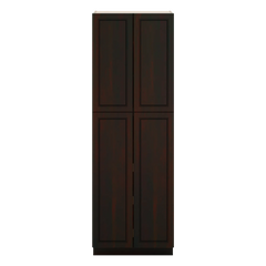 J&K Espresso K8 Pantry w/Roll-Out Trays 30" W x 90" H x 27" D