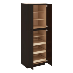 J&K Espresso K8 Pantry w/Roll-Out Trays 30" W x 90" H x 27" D