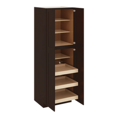 J&K Java Coffee S1 Pantry w/Roll-Out Trays 30" W x 90" H x 27" D