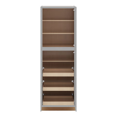 J&K Castle Grey S5 Pantry w/Roll-Out Trays 30" W x 90" H x 27" D