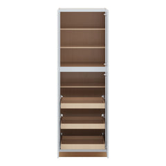 J&K White Shaker S8 Pantry w/Roll-Out Trays 30" W x 90" H x 27" D
