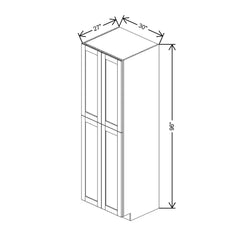 J&K Almond S2 Pantry w/Roll-Out Trays 30" W x 96" H x 27" D