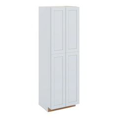 J&K White Shaker S8 Pantry w/Roll-Out Trays 30" W x 96" H x 27" D