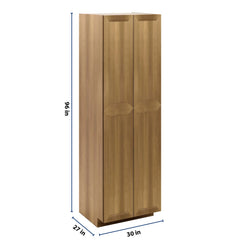J&K Butterscotch B8 Pantry w/Roll-Out Trays 30" W x 96" H x 27" D