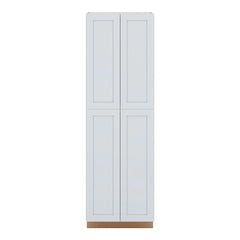 J&K White Shaker S8 Pantry w/Roll-Out Trays 30" W x 96" H x 27" D