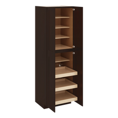 J&K Java Coffee S1 Pantry w/Roll-Out Trays 30" W x 96" H x 27" D
